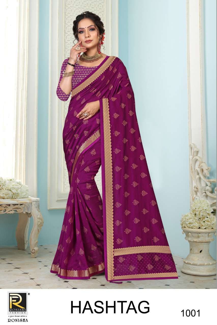 Ronisha Hashtag Catalog Festive Wear Vichitra Silk Sarees