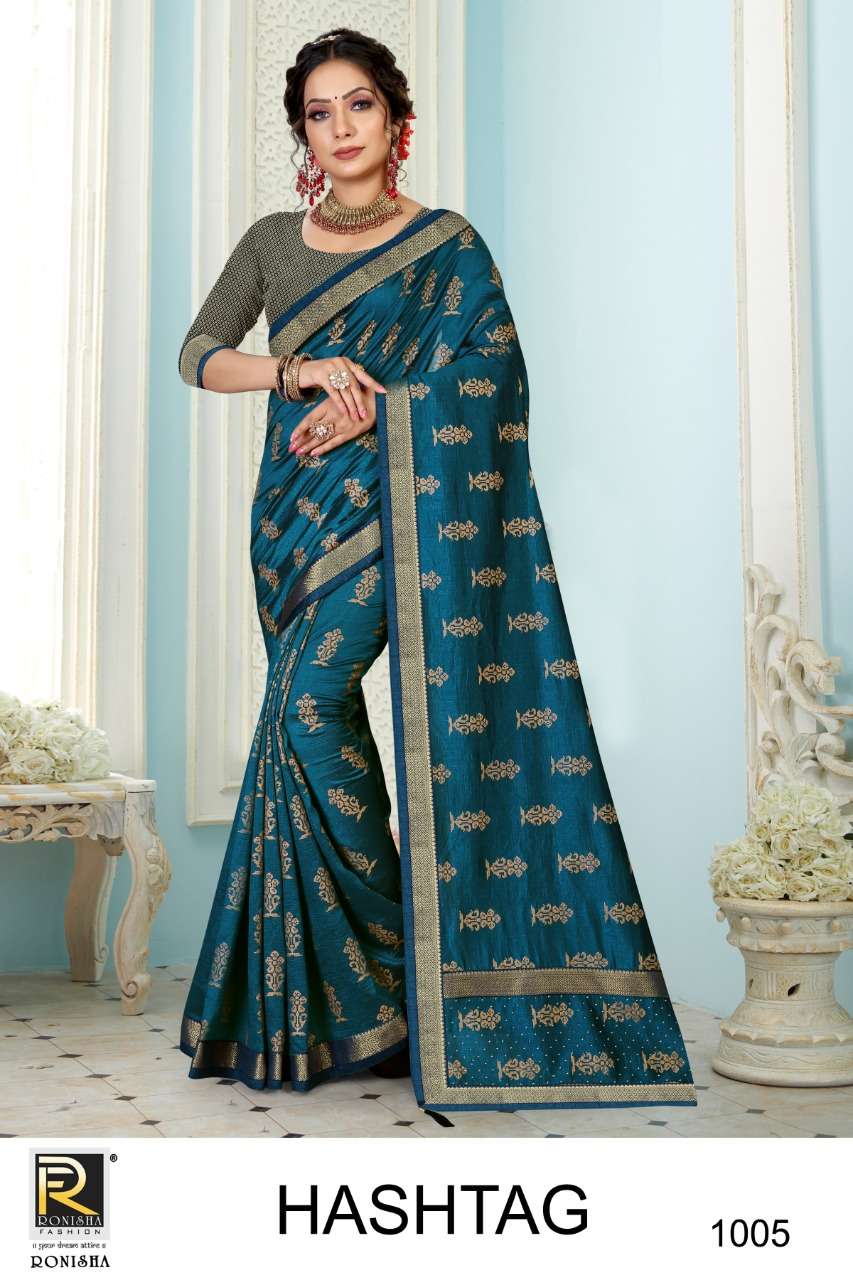 Ronisha Hashtag Catalog Festive Wear Vichitra Silk Sarees
