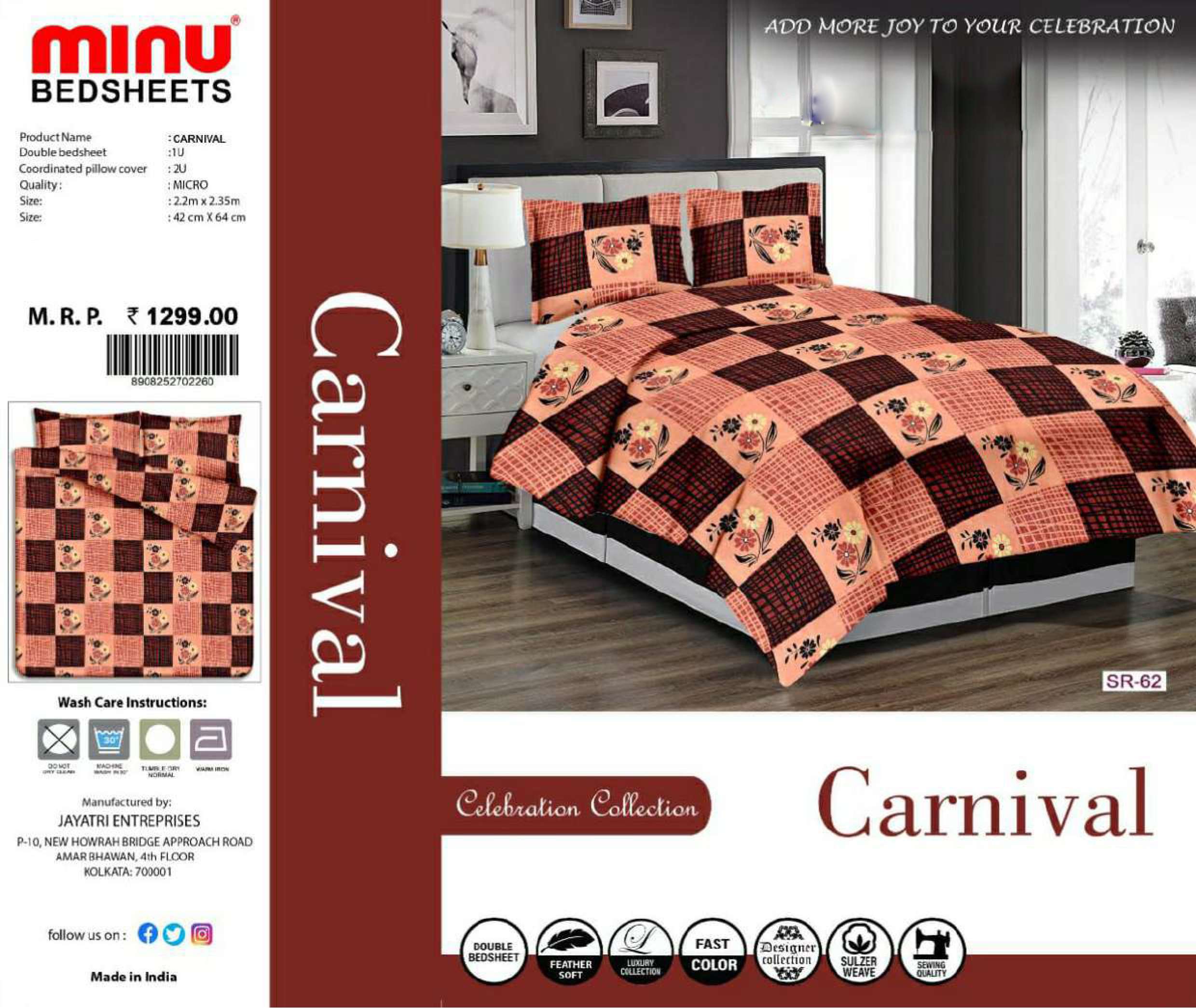 Minu Carnival Poly Cotton Bedsheet-12P Catalogue