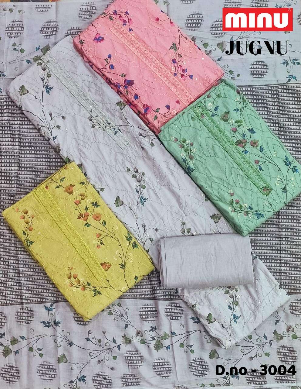 Minu JUGNU Exclusive Cotton Embroidered Dress Material-20P Catalogue