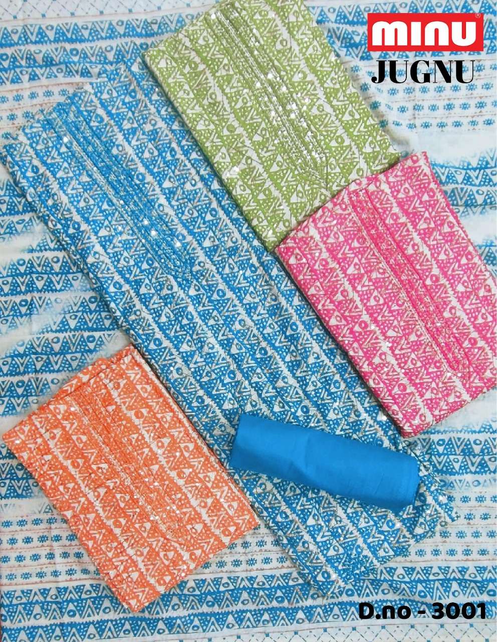 Minu JUGNU Exclusive Cotton Embroidered Dress Material-20P Catalogue