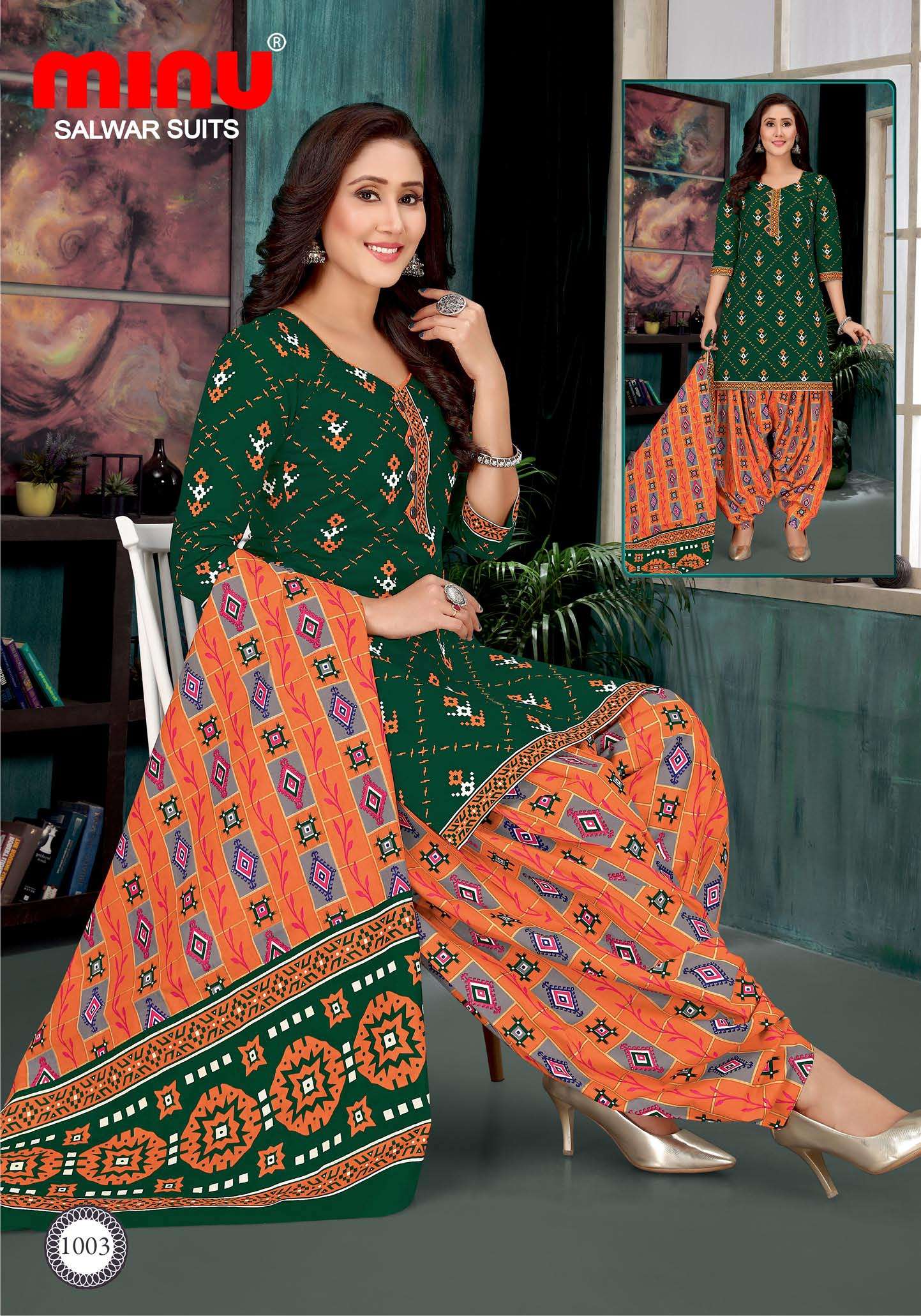 Minu Patiala Babes Cotton Dress Material-10P Catalogue