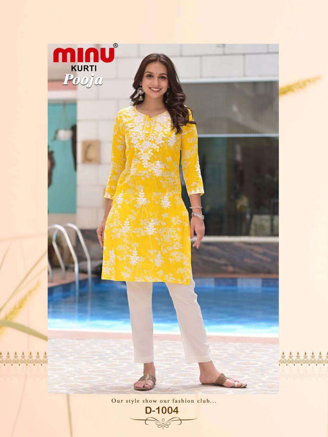 Minu Pooja Lucknowi Cotton Kurtis Catalogue