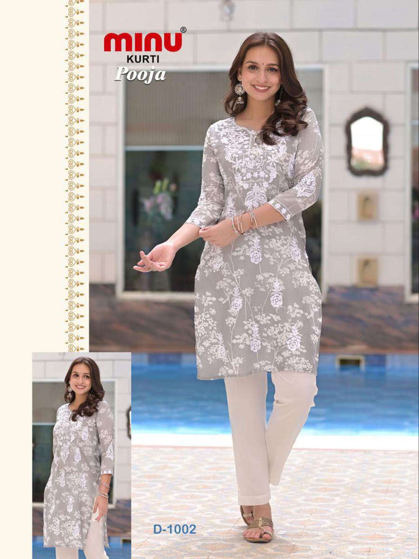 Minu Pooja Lucknowi Cotton Kurtis Catalogue