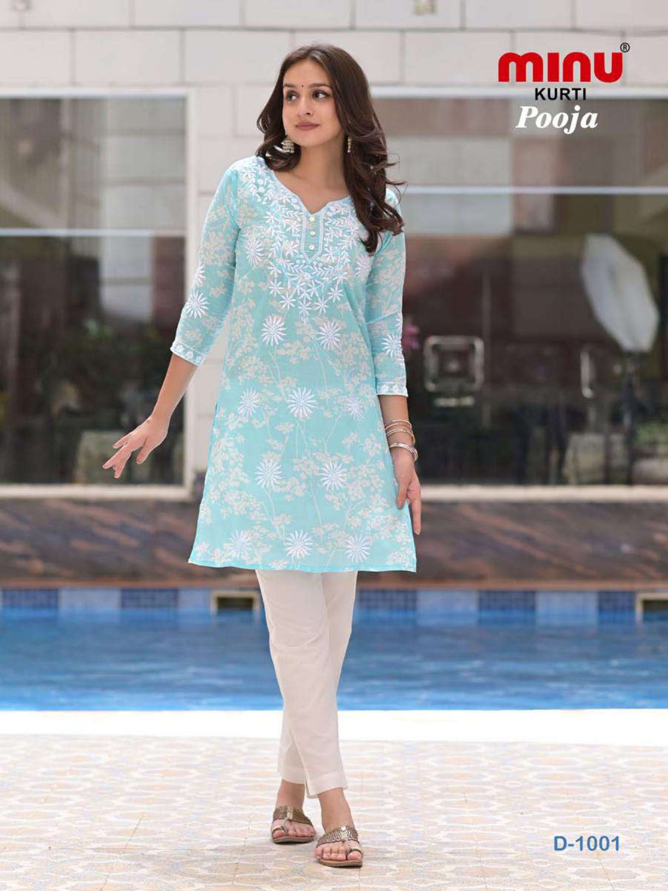 Minu Pooja Lucknowi Cotton Kurtis Catalogue