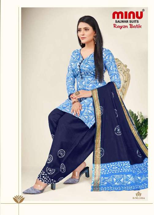 Minu Rayon Batik-10P Dress Material Catalogue