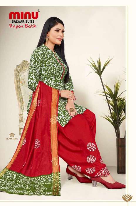 Minu Rayon Batik-10P Dress Material Catalogue