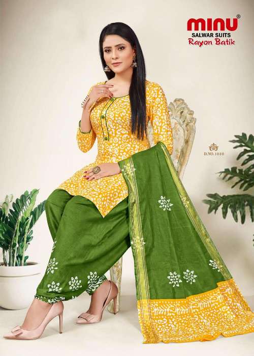Minu Rayon Batik-10P Dress Material Catalogue