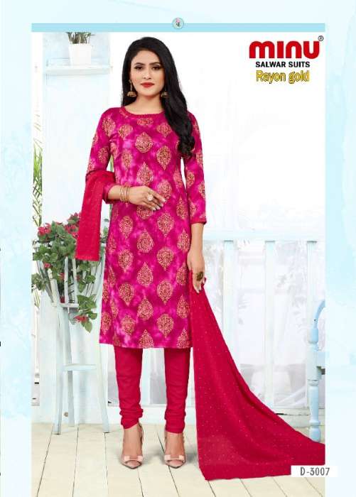 Minu Rayon Gold Rayon Dress Material-8P Catalogue