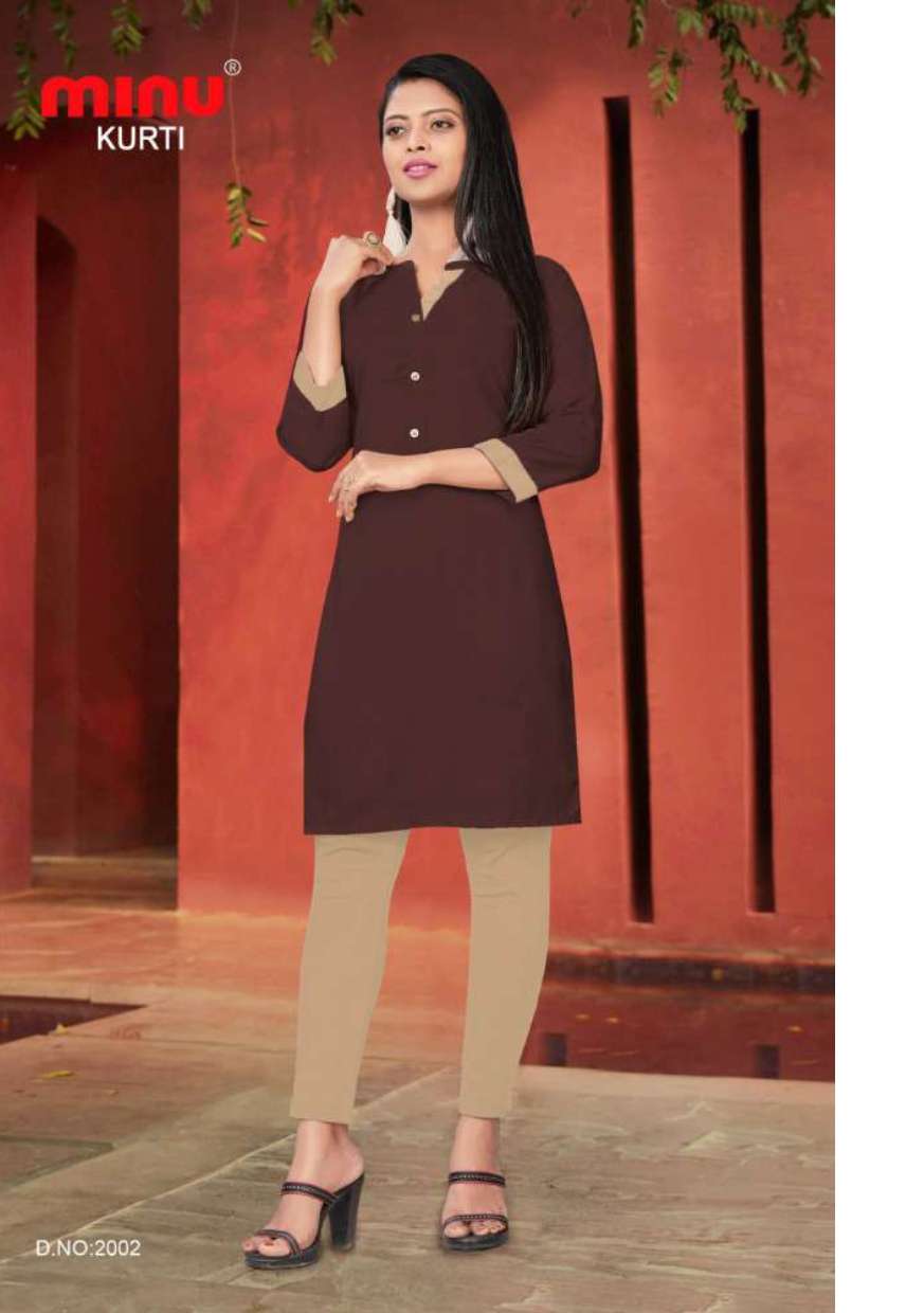Minu Ruby vol-2 Rayon Kurtis Catalogue-9P