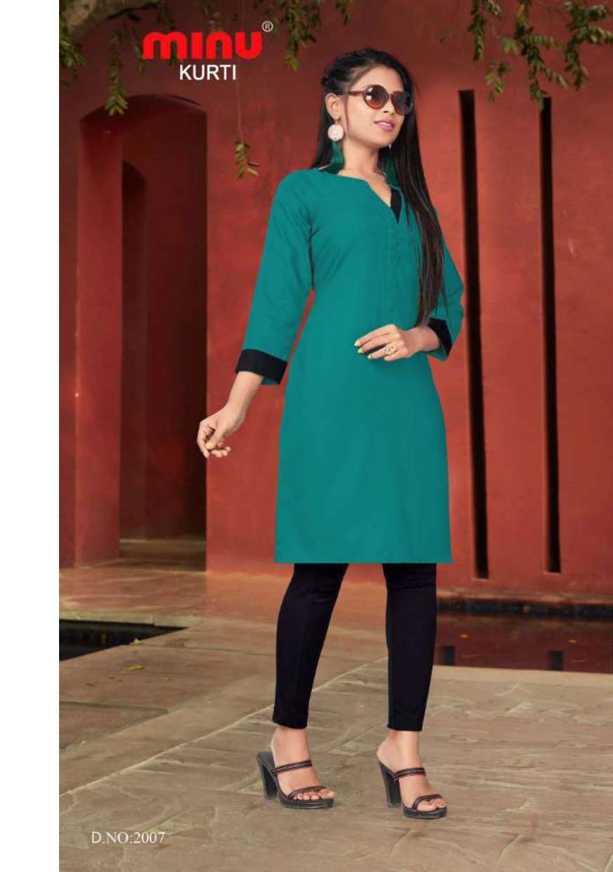 Minu Ruby vol-2 Rayon Kurtis Catalogue-9P