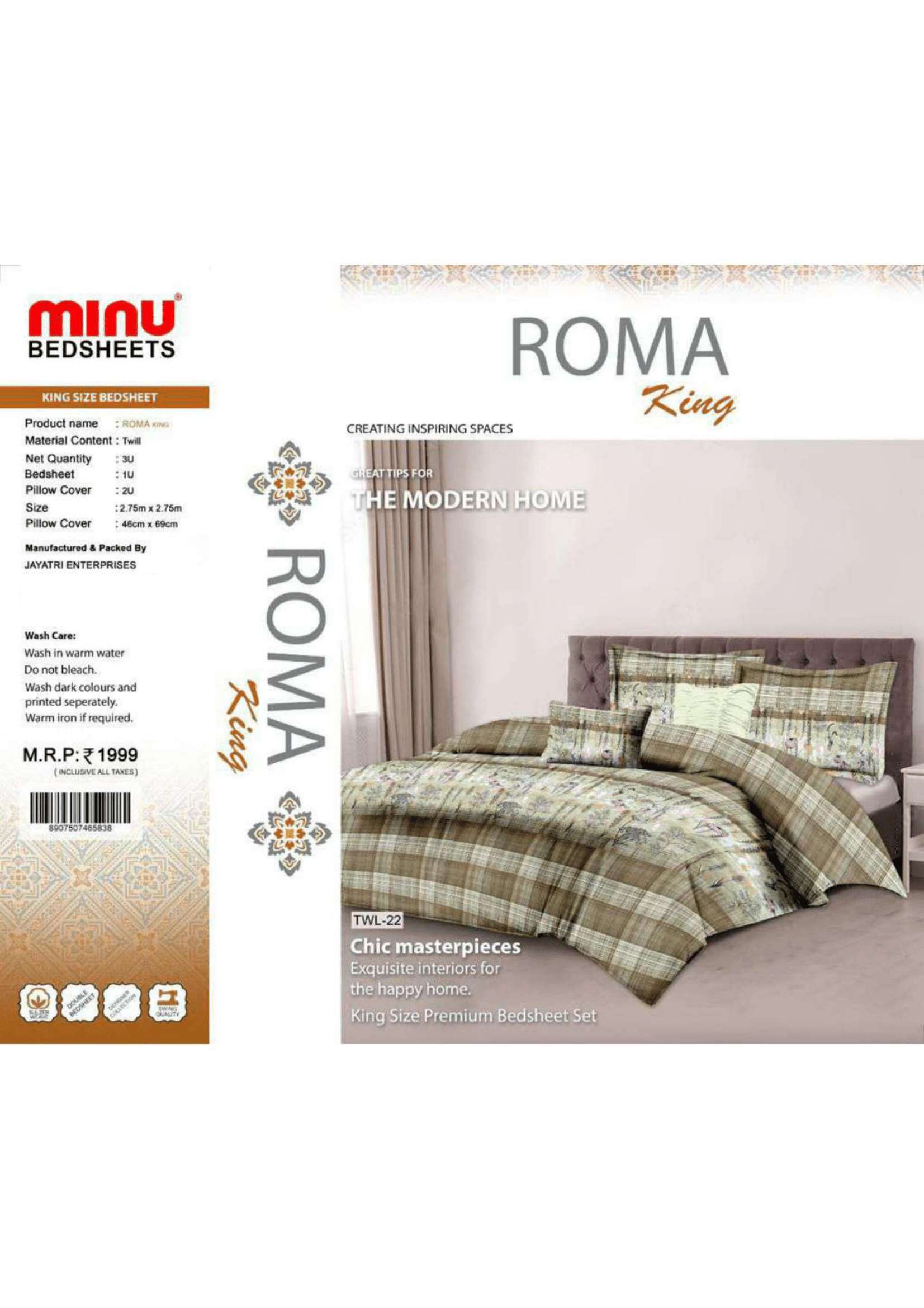 Minu Satin Roma king Bedsheet-13P Catalogue