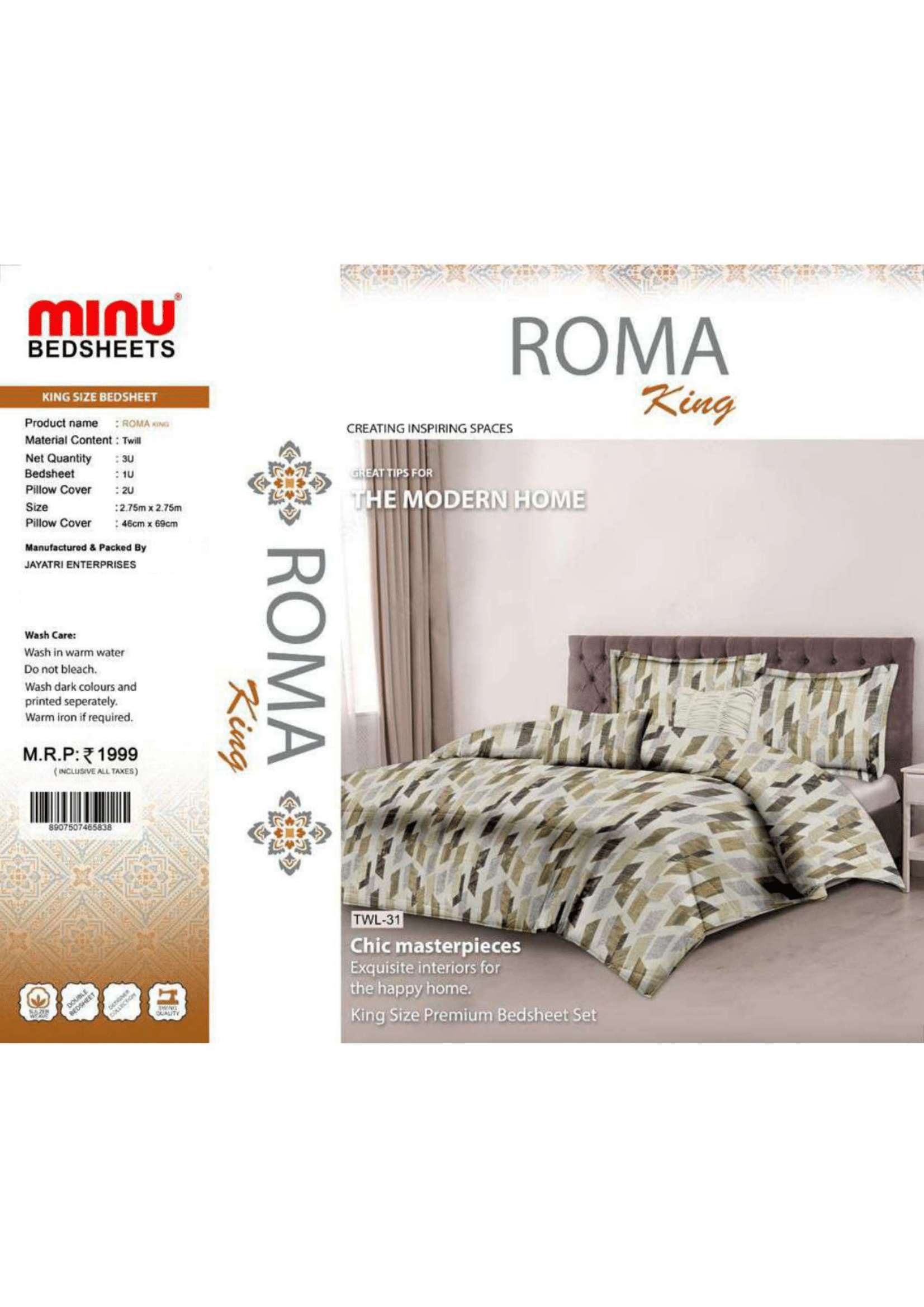 Minu Satin Roma king Bedsheet-13P Catalogue