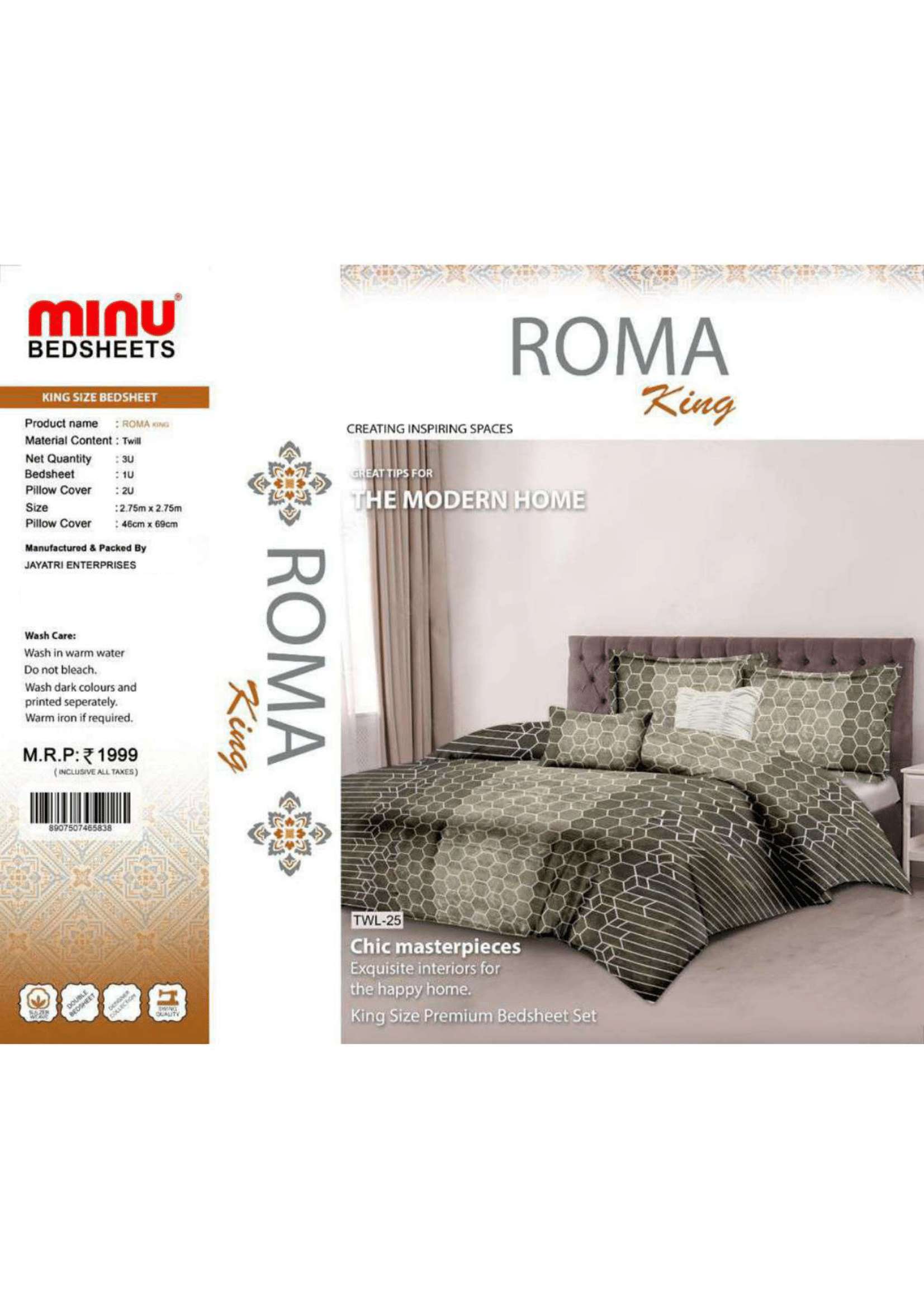 Minu Satin Roma king Bedsheet-13P Catalogue