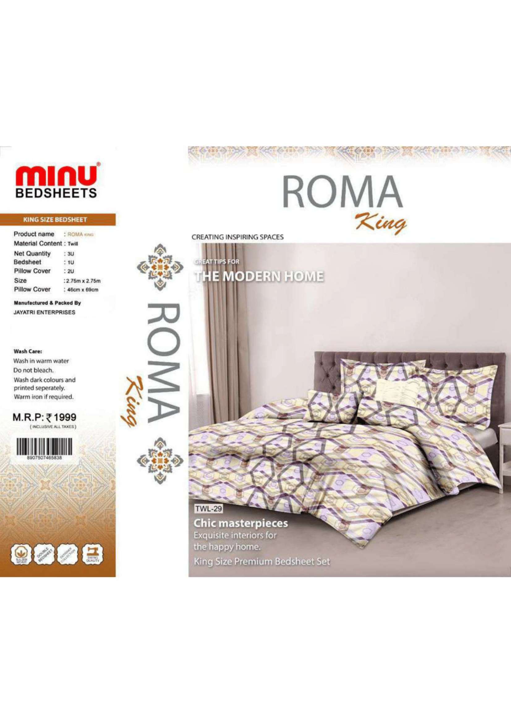 Minu Satin Roma king Bedsheet-13P Catalogue