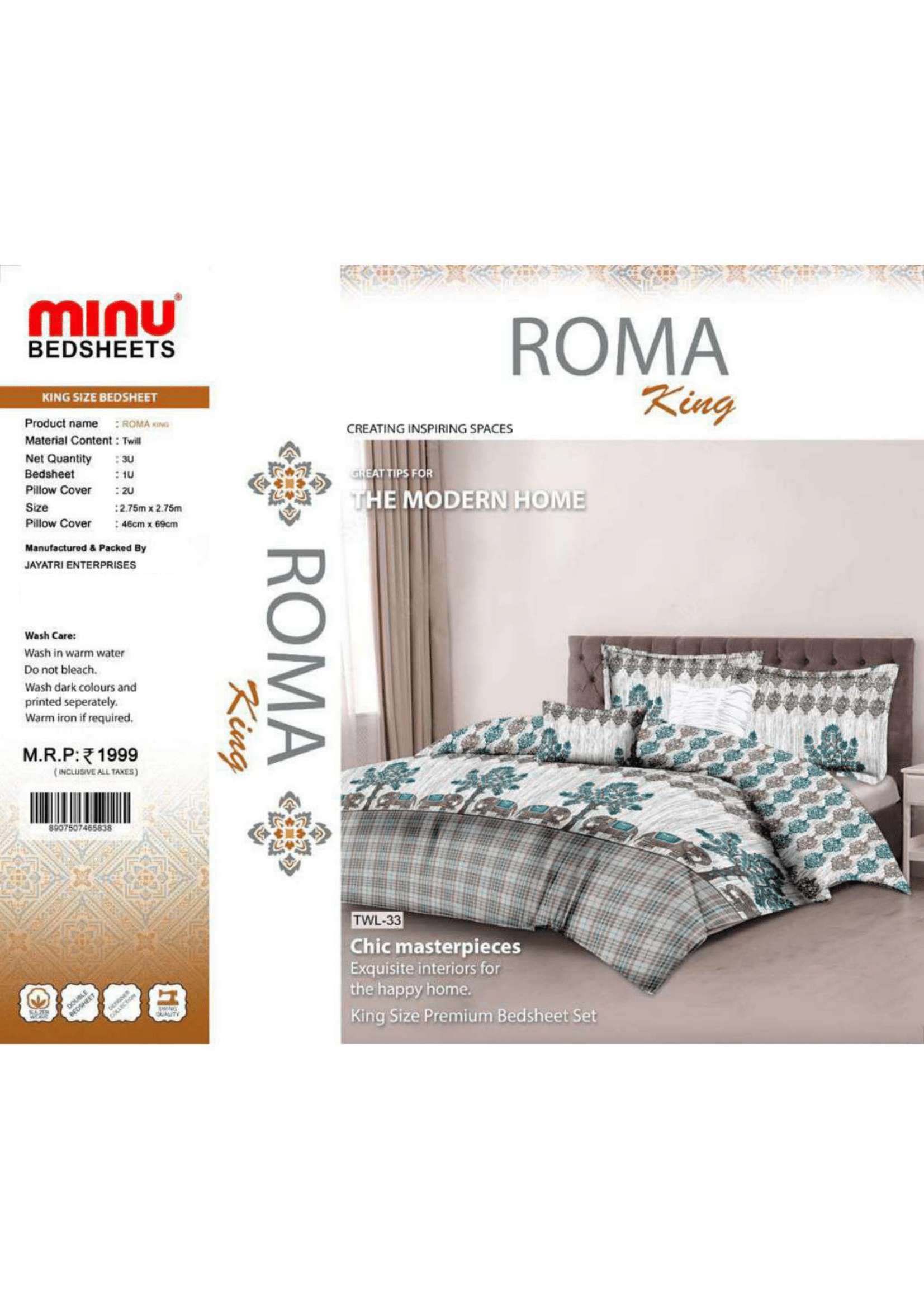 Minu Satin Roma king Bedsheet-13P Catalogue