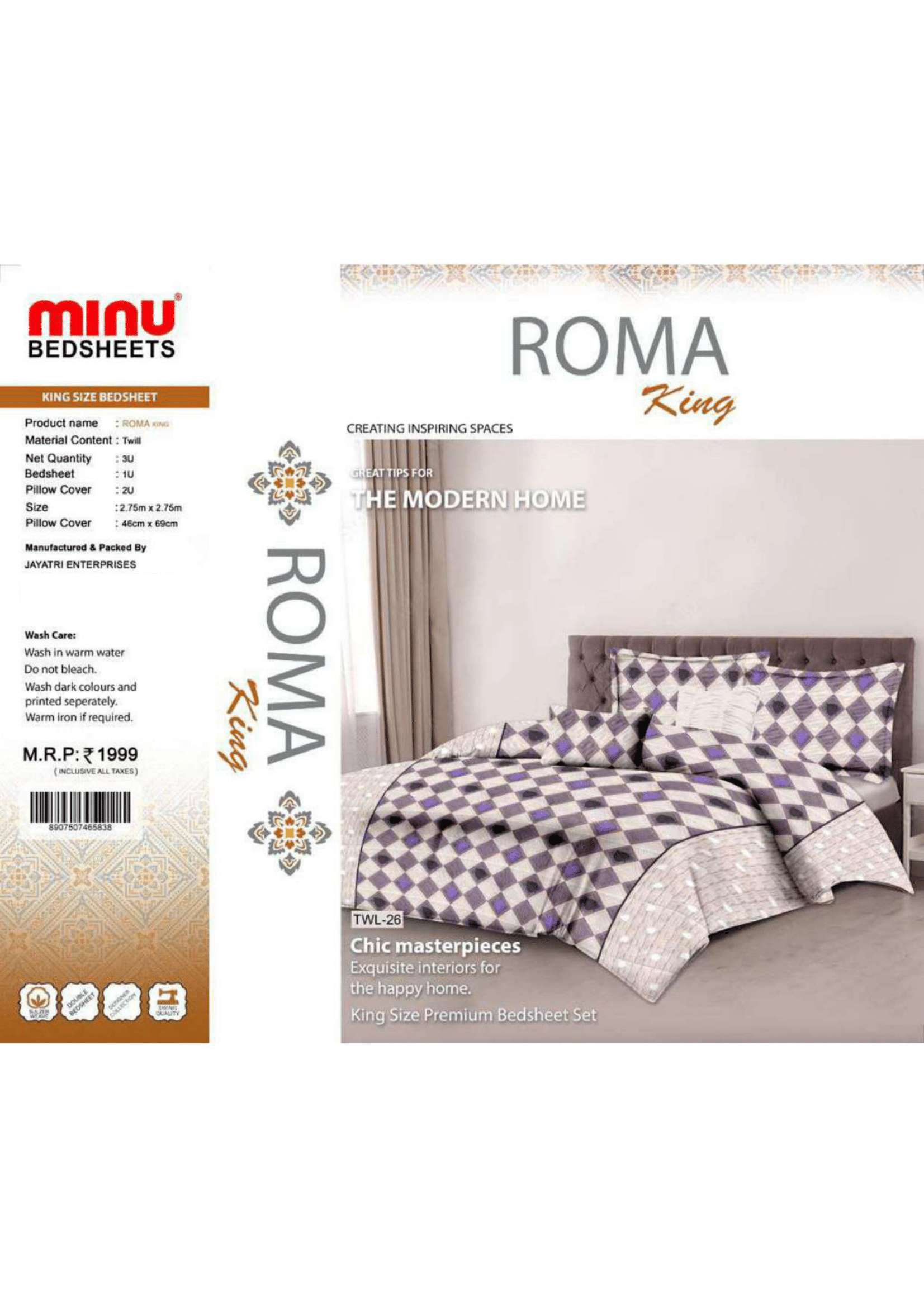 Minu Satin Roma king Bedsheet-13P Catalogue