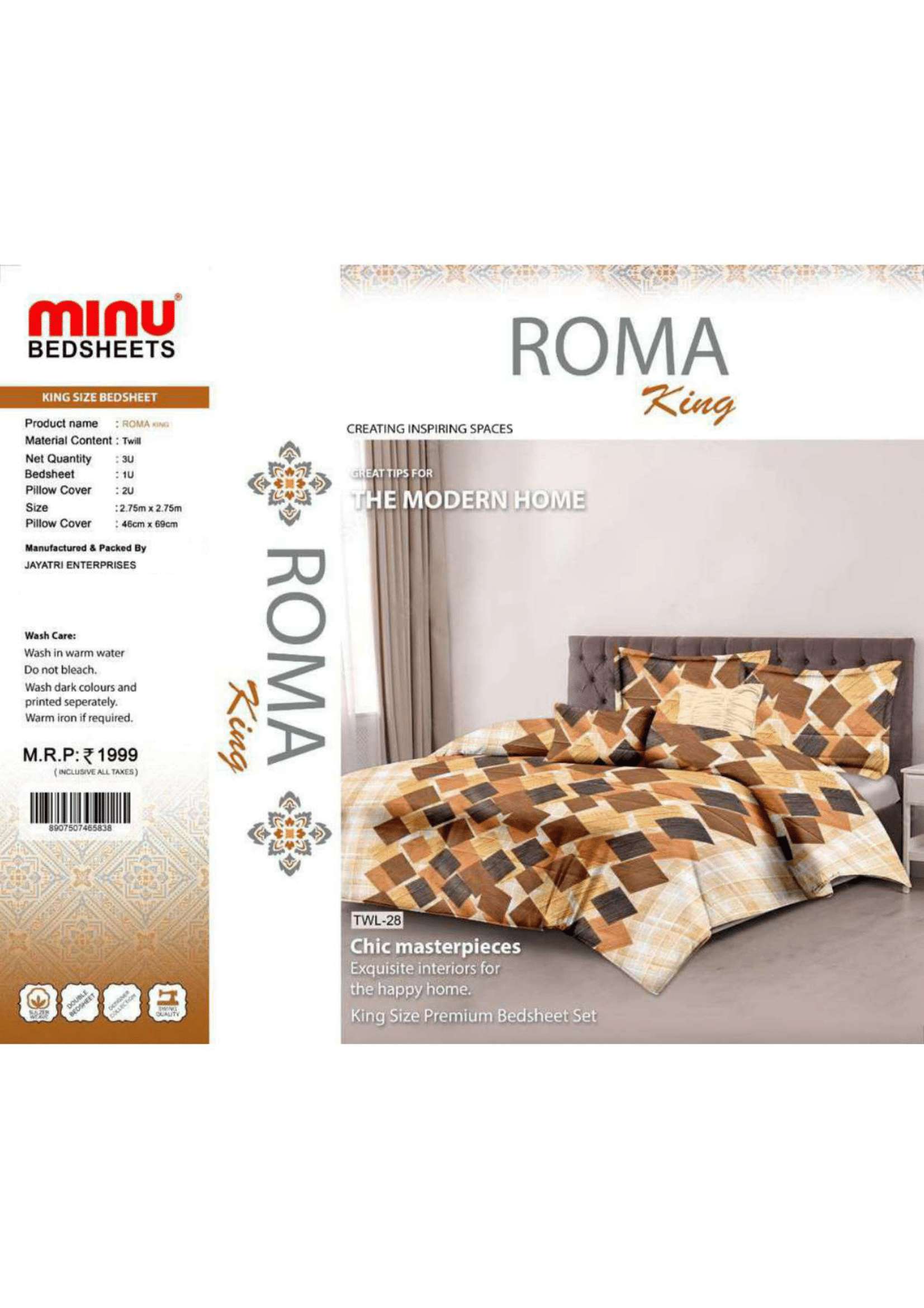 Minu Satin Roma king Bedsheet-13P Catalogue