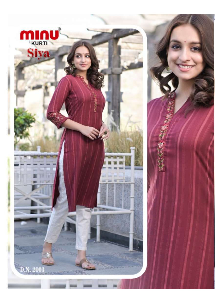 Minu SIYA Vol-2 Rayon Kurtis-4P Catalogue