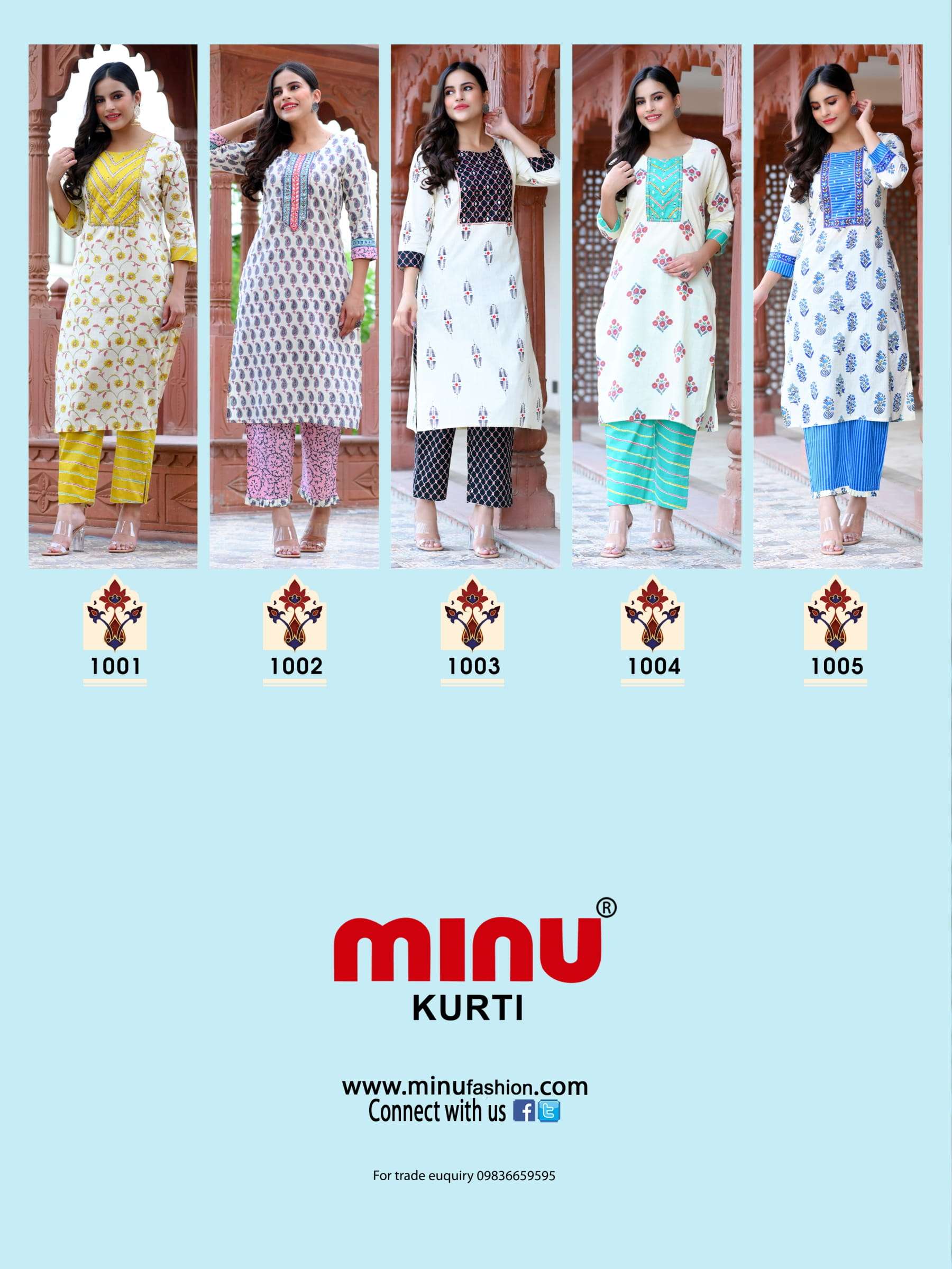 Minu Sonakshi Cotton Kurti Combo-5P Catalogue