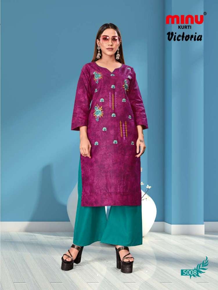 Minu Victoria Vol-5 Kurtis Combo-8P Catalogue