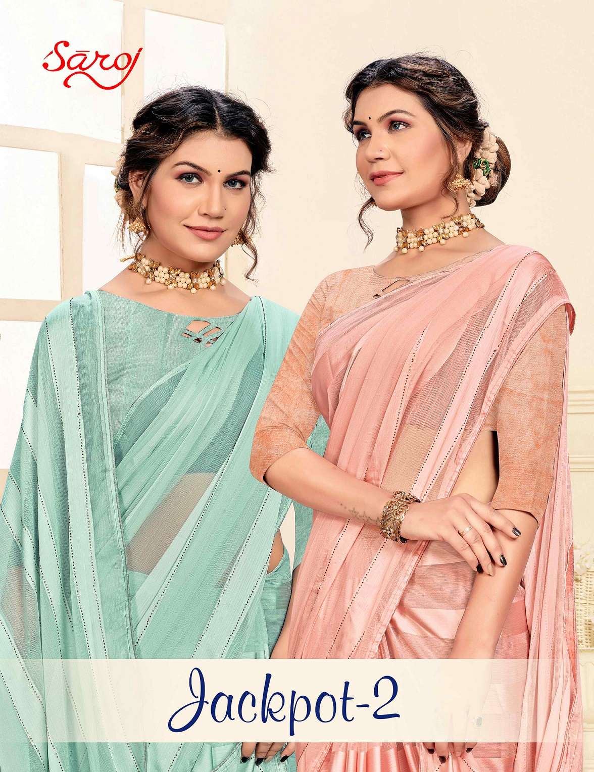 Saroj Jackpot Vol-2 fancy Saree with Satin Patta 