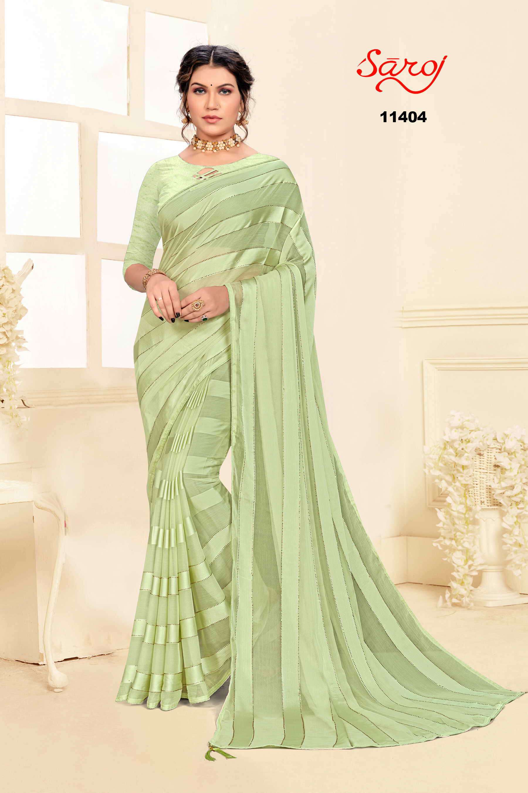 Saroj Jackpot Vol-2 fancy Saree with Satin Patta 