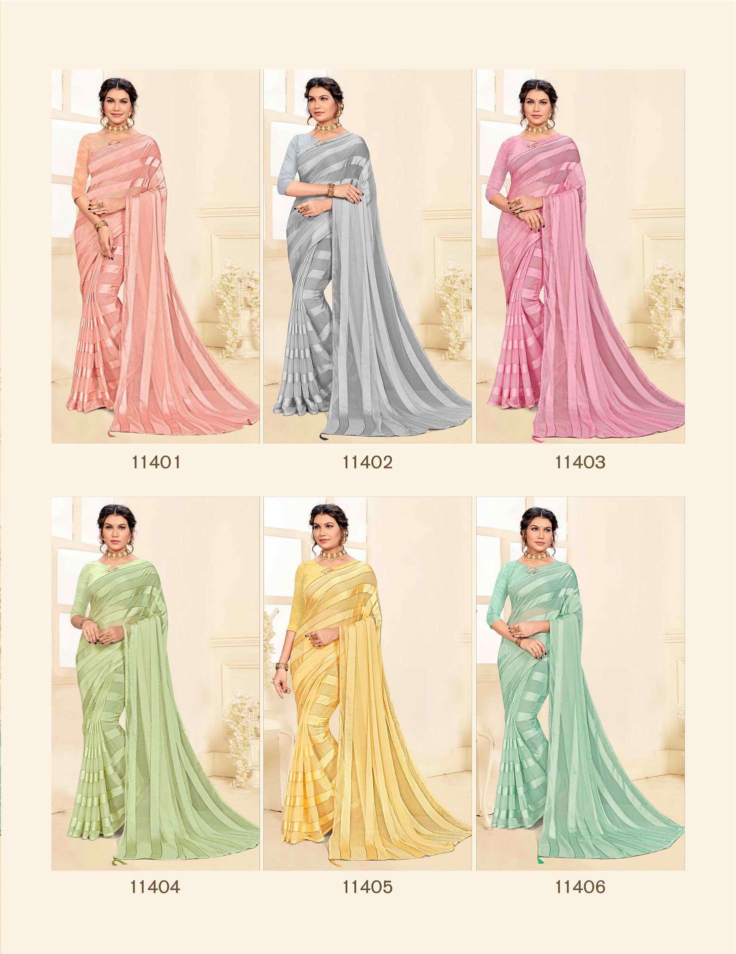 Saroj Jackpot Vol-2 fancy Saree with Satin Patta 