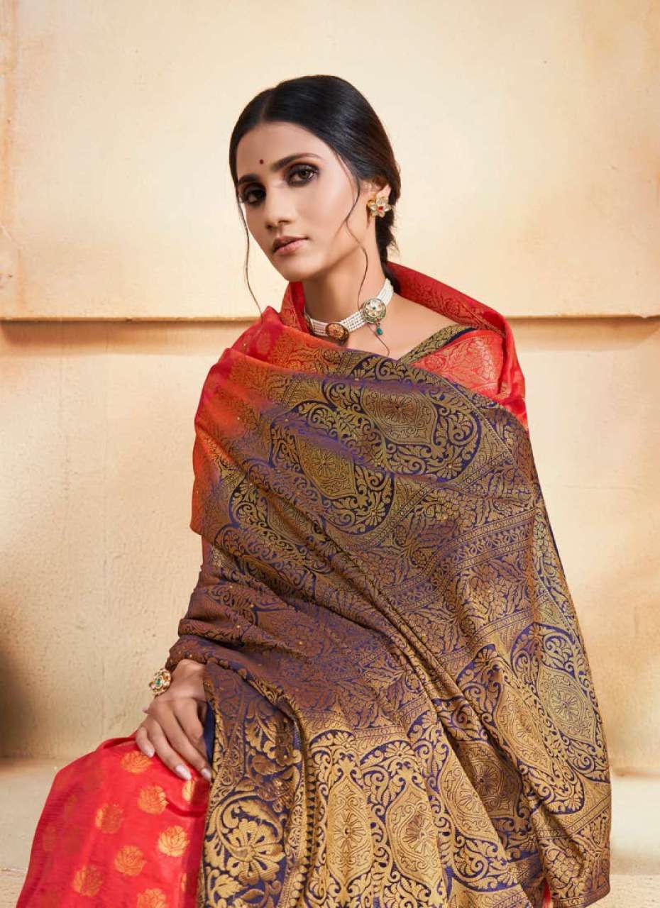Saroj Kanaklata banarasi silk and heavy reach pallu silk saree