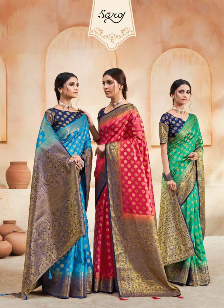 Saroj Kanaklata banarasi silk and heavy reach pallu silk saree