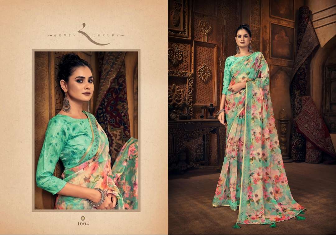 Saroj Shadow with Beautiful Organza Silk with Pure Digital Print and Swarovski Border 
