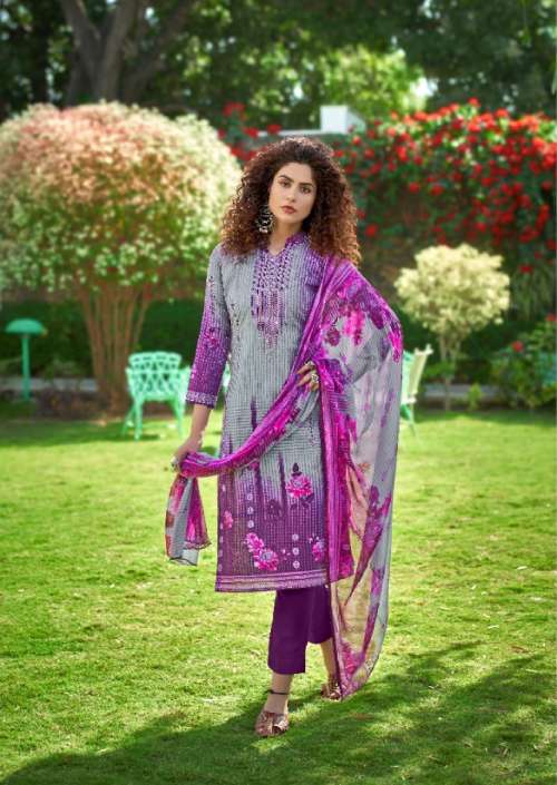 Minu Star Touch Cotton Embroidery Dress Material-8P Catalogue