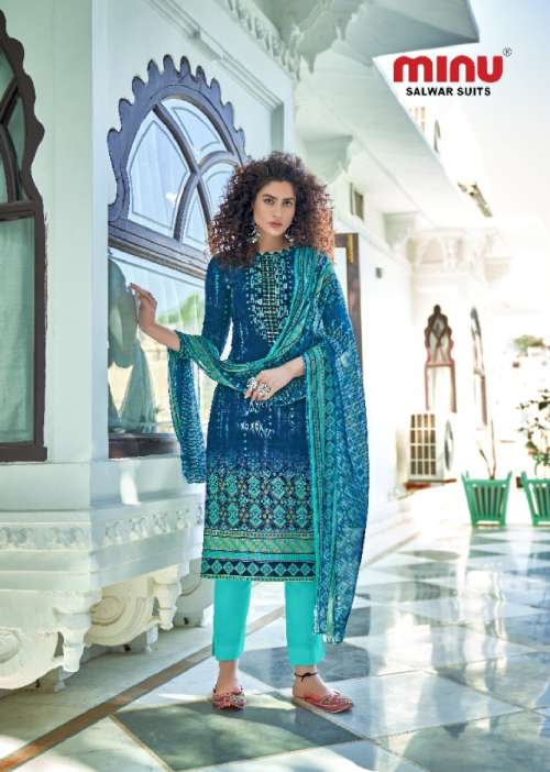 Minu Star Touch Cotton Embroidery Dress Material-8P Catalogue