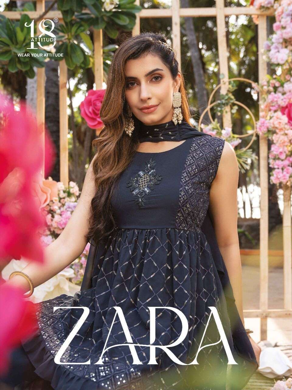  18 Attitude Launch ZARA   kurti-bottom with Duppata 