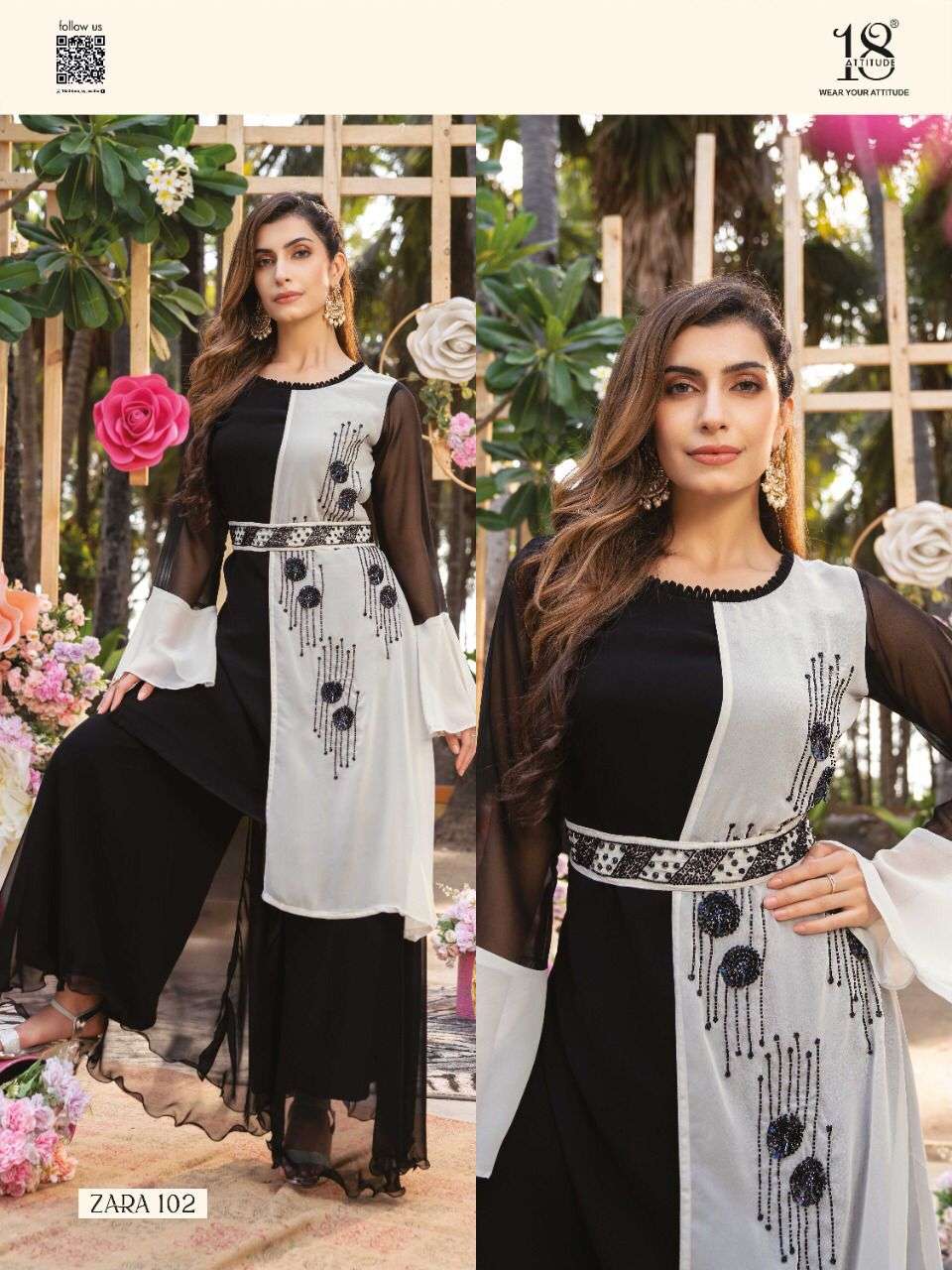  18 Attitude Launch ZARA   kurti-bottom with Duppata 