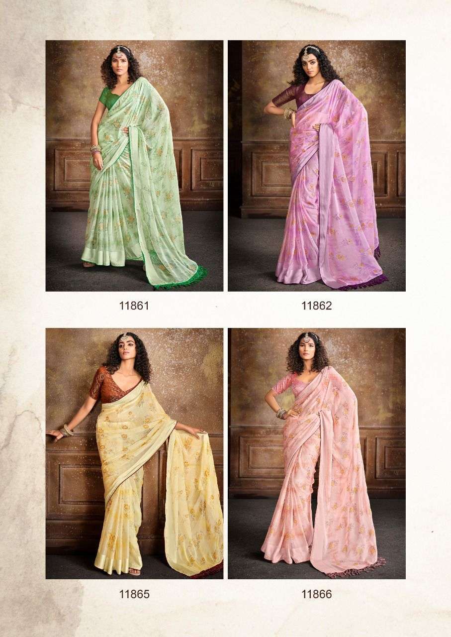  5D DESIGNER DIANA VOL 2 CHIFFON SAREES WHOLESALER