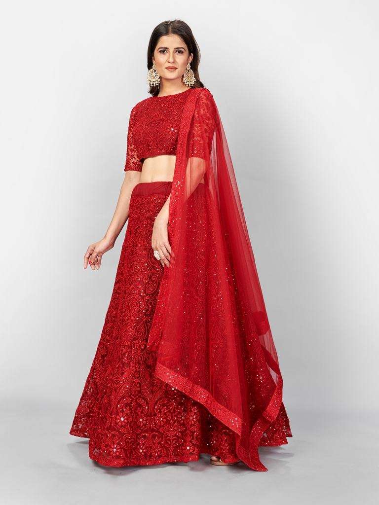 Admiring Maroon Color Designer Soft net Sequins Work