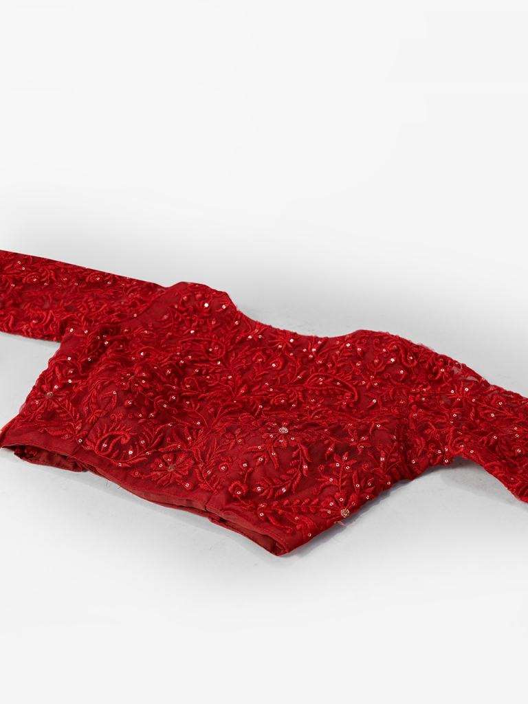 Admiring Maroon Color Designer Soft net Sequins Work