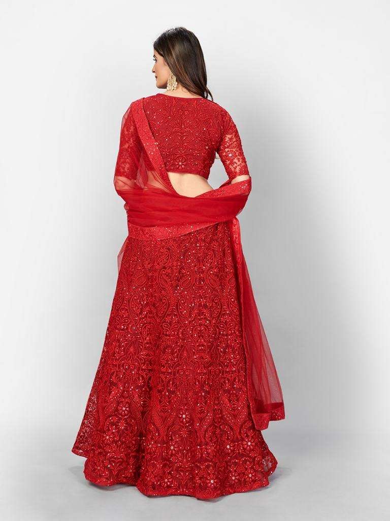 Admiring Maroon Color Designer Soft net Sequins Work