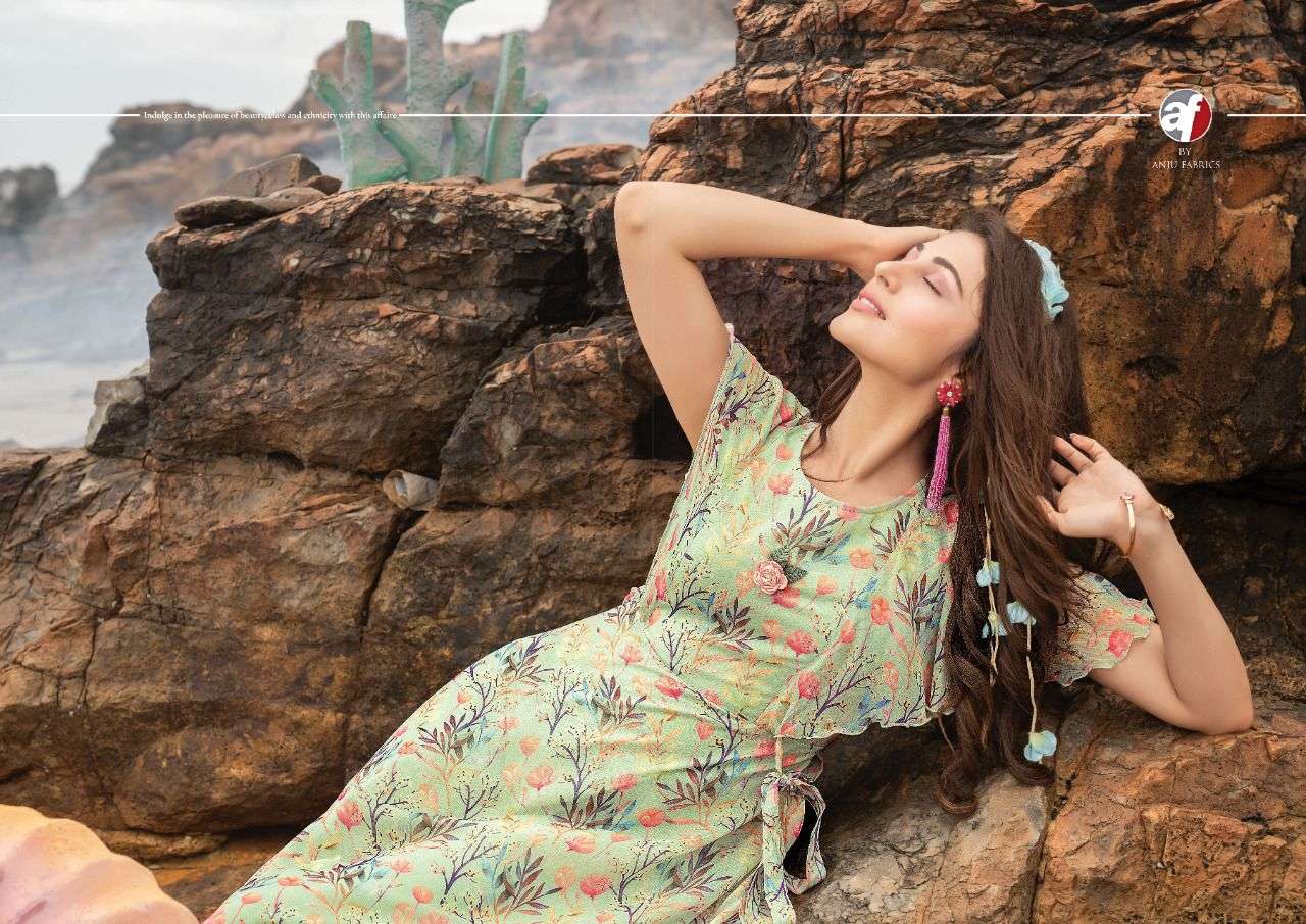 Anju Fab Launching Coral Western Kurtis catalogue