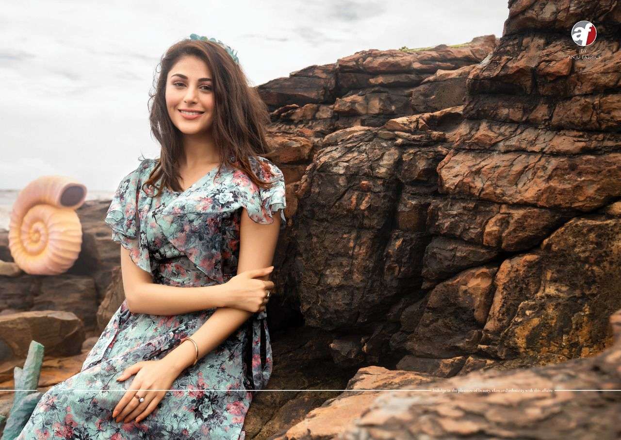 Anju Fab Launching Coral Western Kurtis catalogue