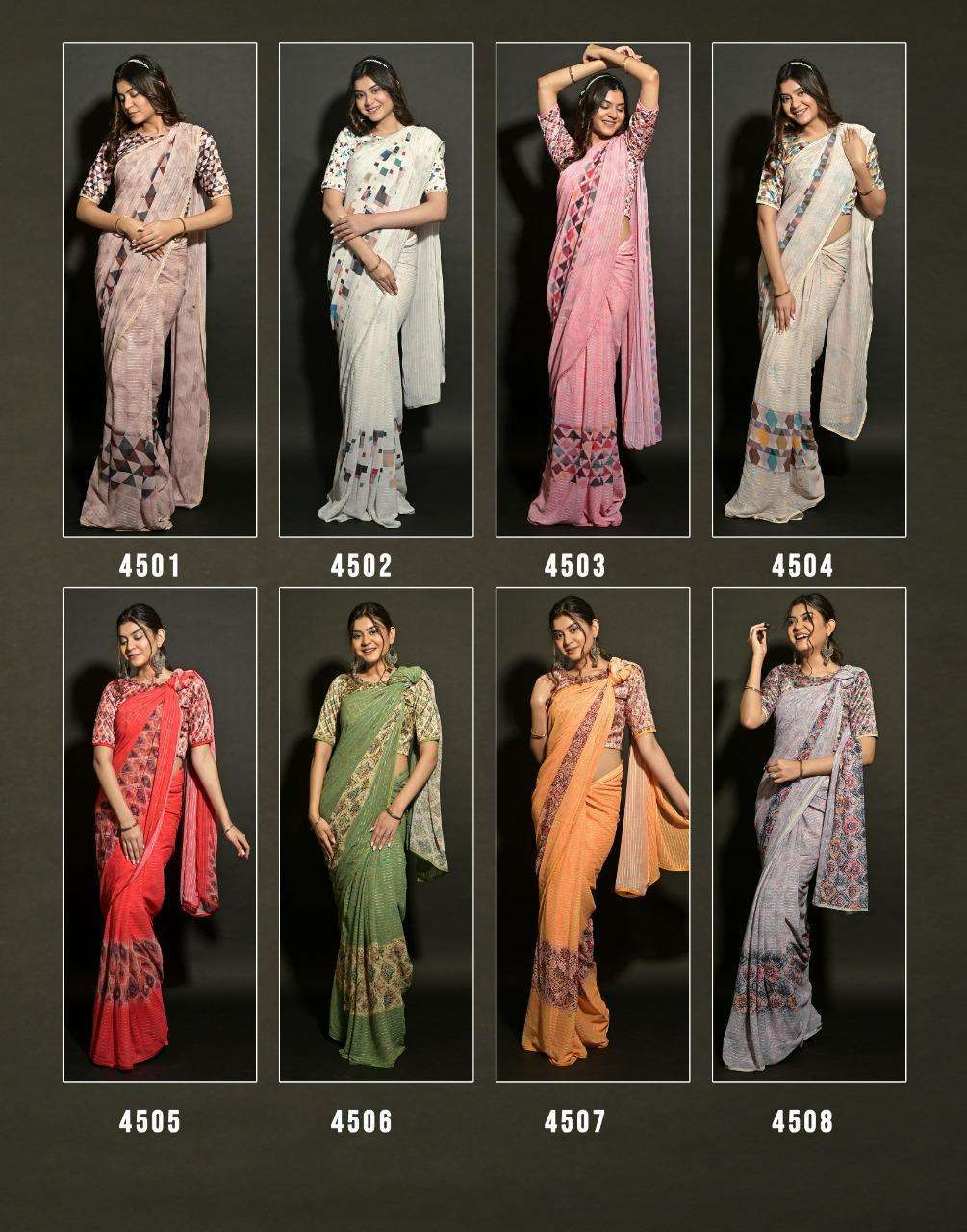 ASHIMA RIHANAAA DIGITAL VOL 2 SERIES 4501 TO 4508 GEORGETTE SAREES COLLECTION