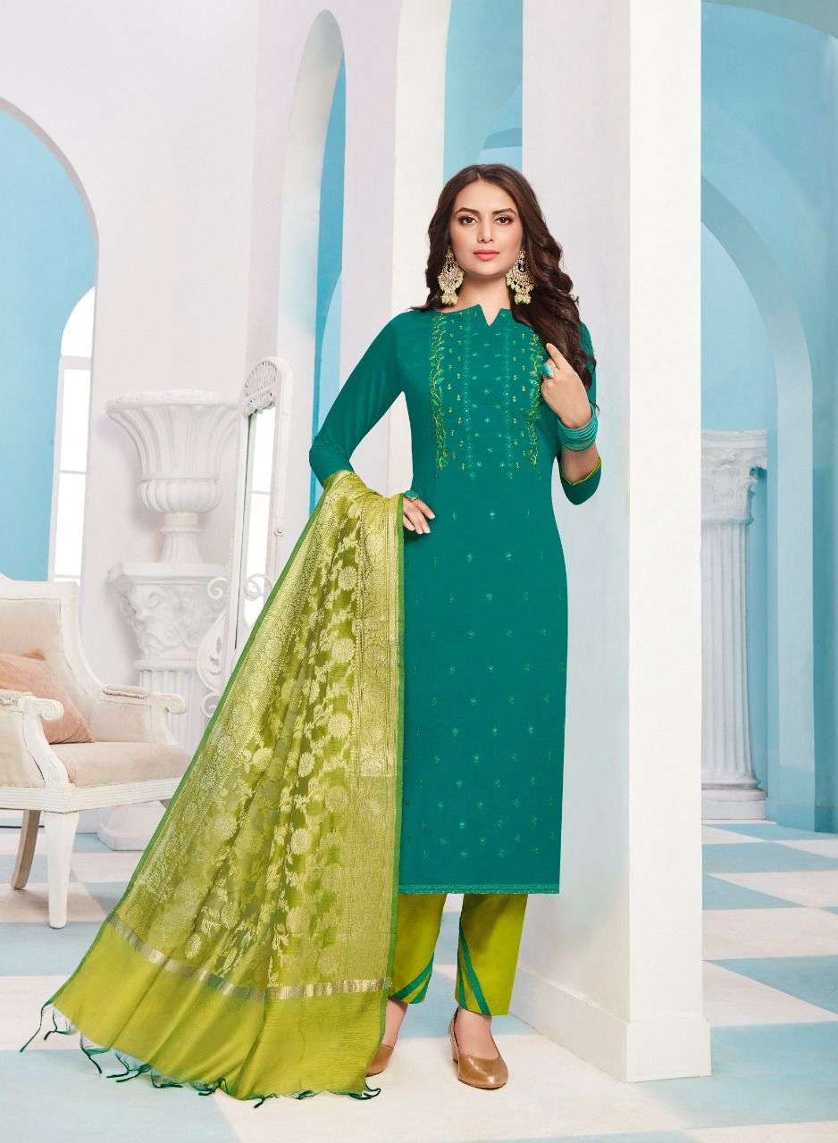  BANARASI BY VISHNU IMPEX SILK FANCY CASUAL WEAR DRESS MATERIALS