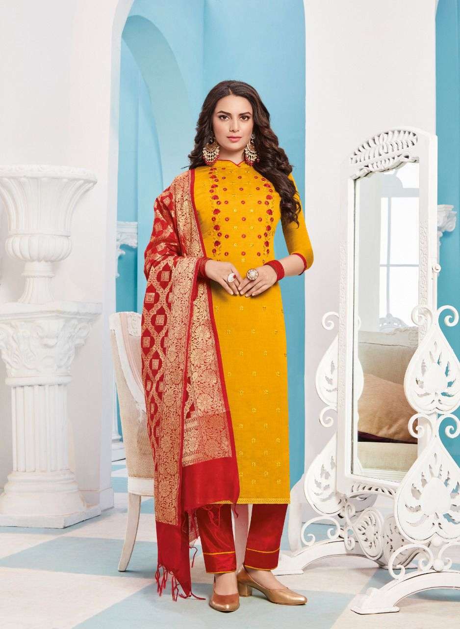  BANARASI BY VISHNU IMPEX SILK FANCY CASUAL WEAR DRESS MATERIALS