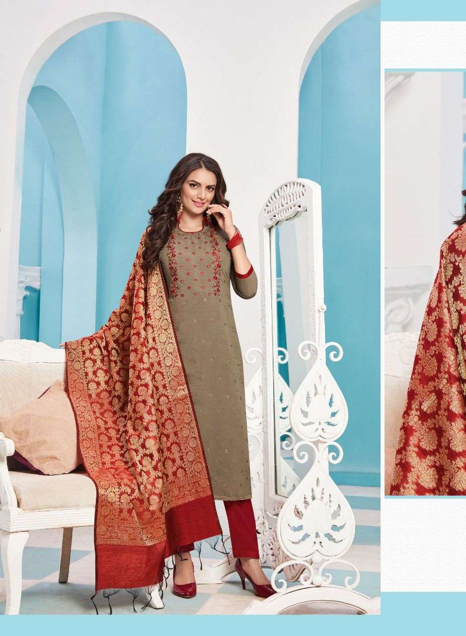  BANARASI BY VISHNU IMPEX SILK FANCY CASUAL WEAR DRESS MATERIALS
