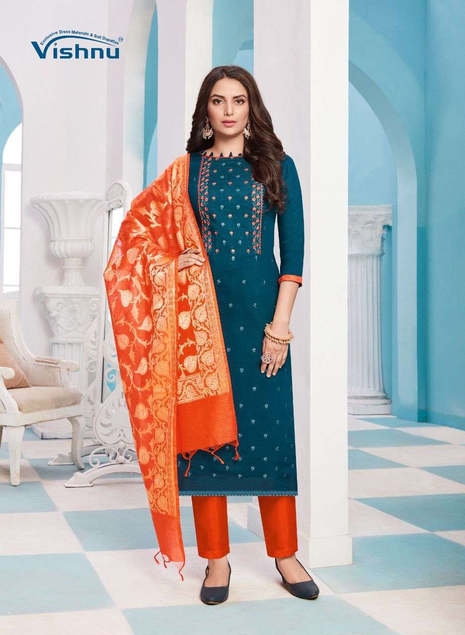  BANARASI BY VISHNU IMPEX SILK FANCY CASUAL WEAR DRESS MATERIALS