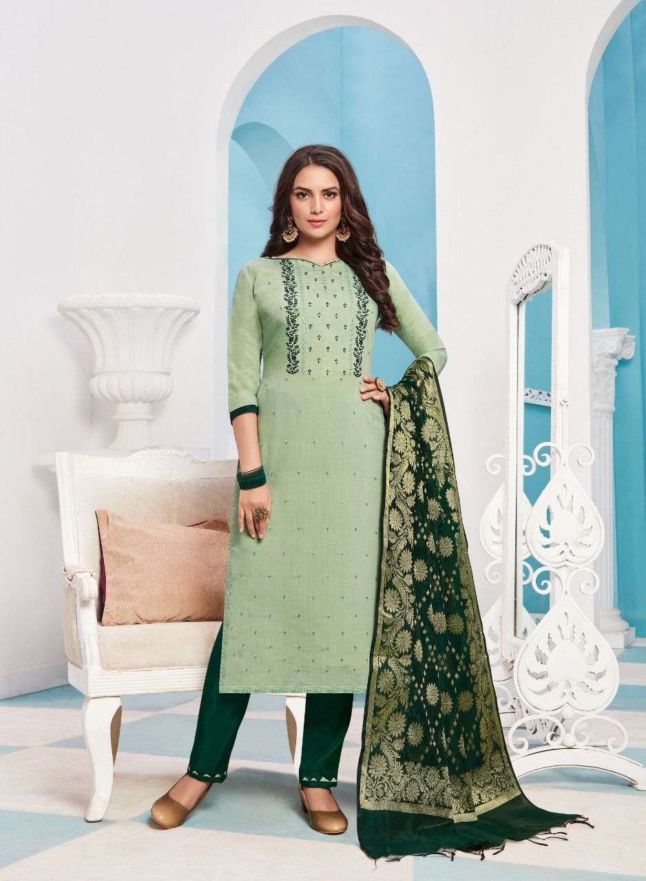  BANARASI BY VISHNU IMPEX SILK FANCY CASUAL WEAR DRESS MATERIALS