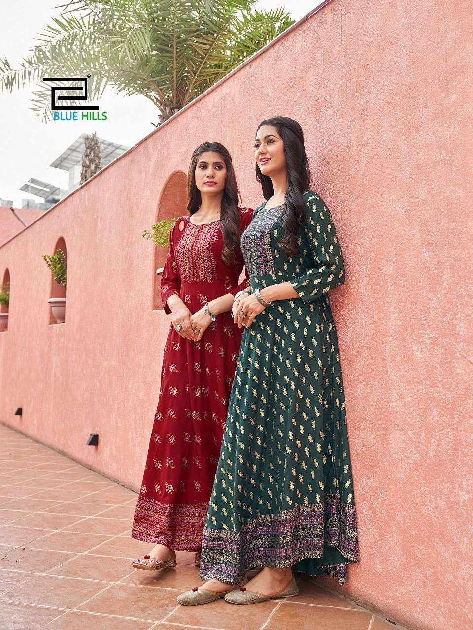 BLUE HILLS LAURA VOL 1 RAYON LONG GOWN KURTI DESIGN AUTHORIZED SUPPLIER