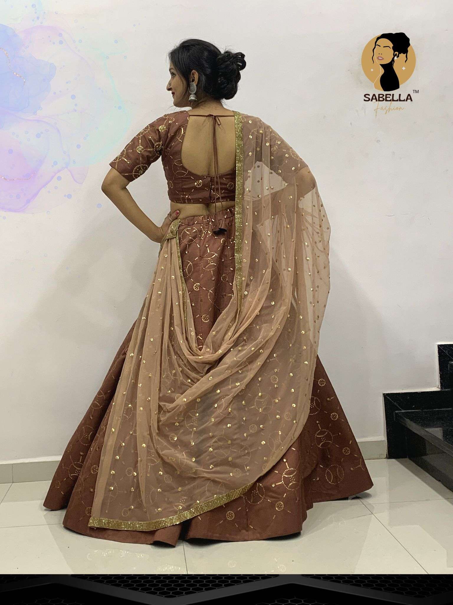 Buy Back Brown Lehenga choli ( Celebrity Used Pice) Fully Handwork 