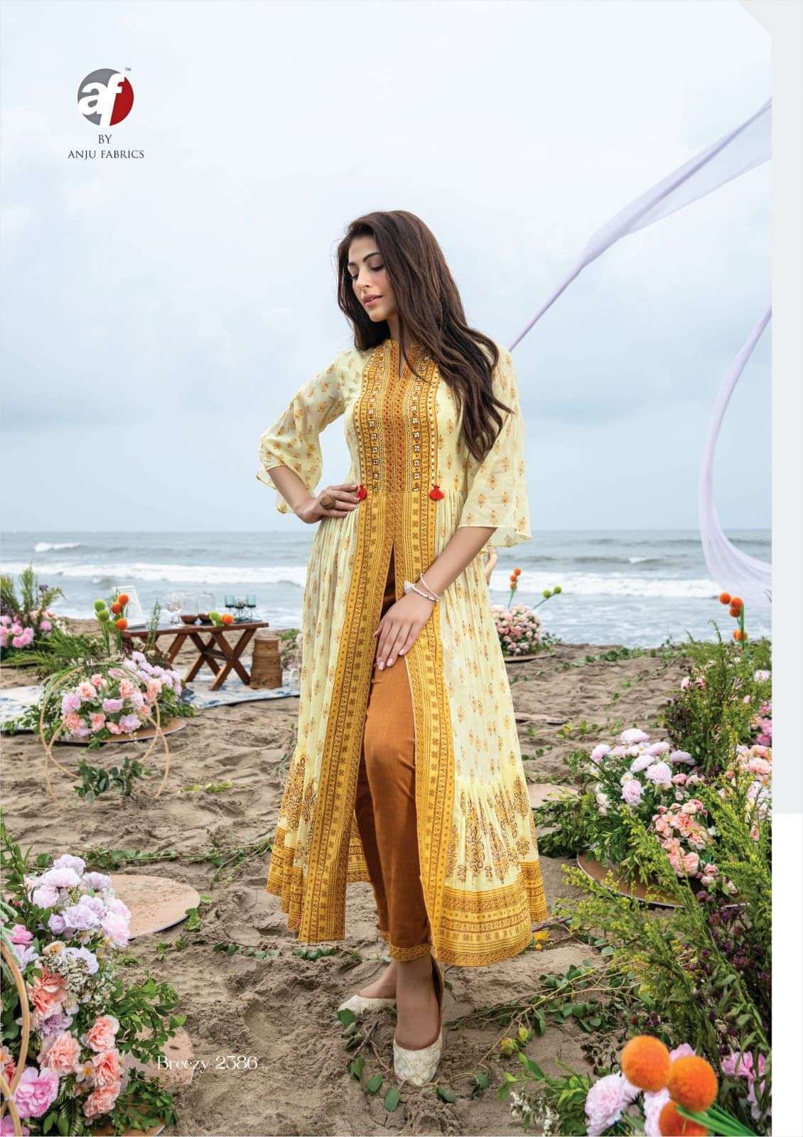 CENTRE SLIT KURTI WITH PANT Catalogue  Breezy
